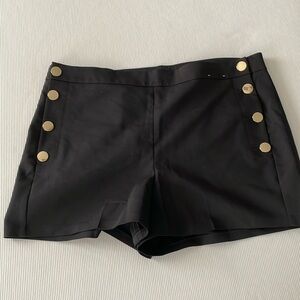 NWOT Express black shorts size 18 with gold buttons